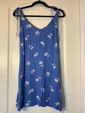 Billabong Blue Floral Sundress M Beach Boho Summer Dress Adjustable Straps